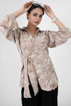 Serene Sand Knot Shirt for women - front view