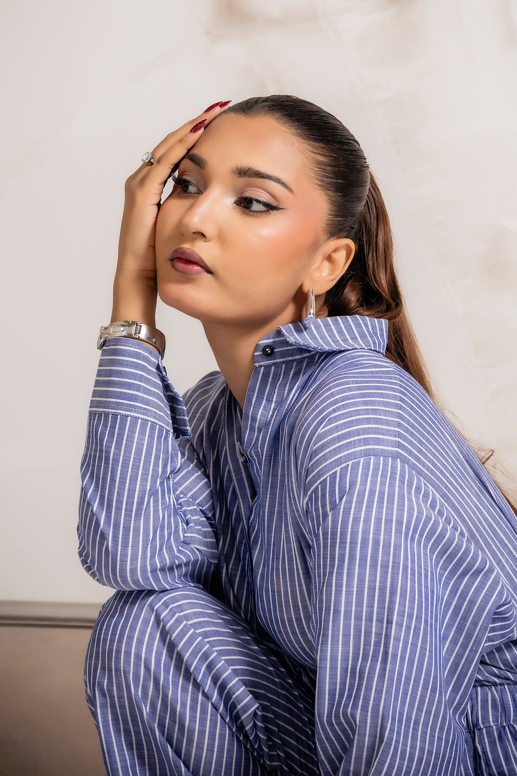 Breezy Blue Striped Jumpsuit