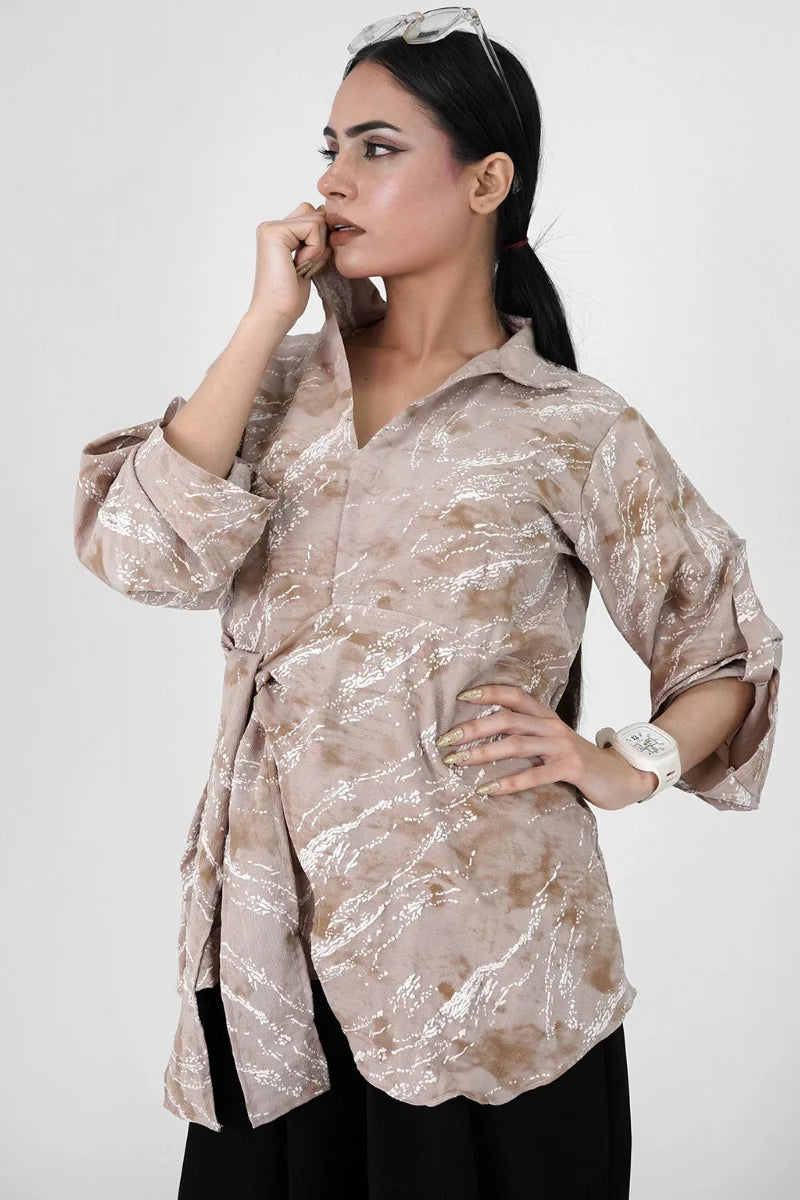 Serene Sand Knot Shirt western wear close up