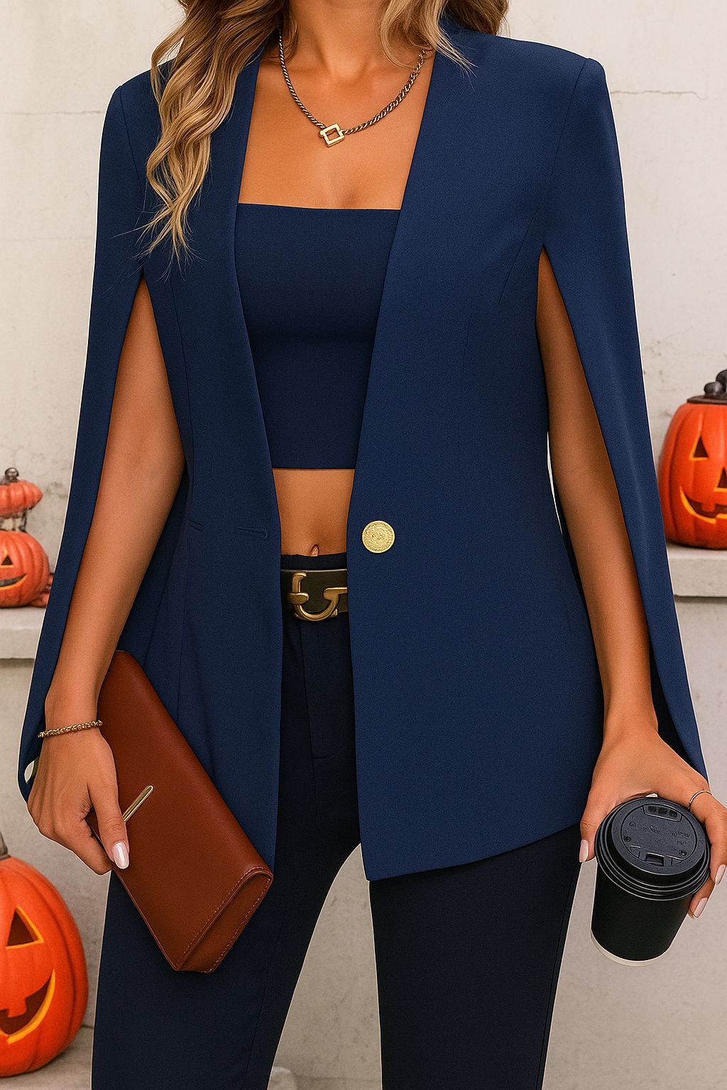 Cape Sleeve Blazer