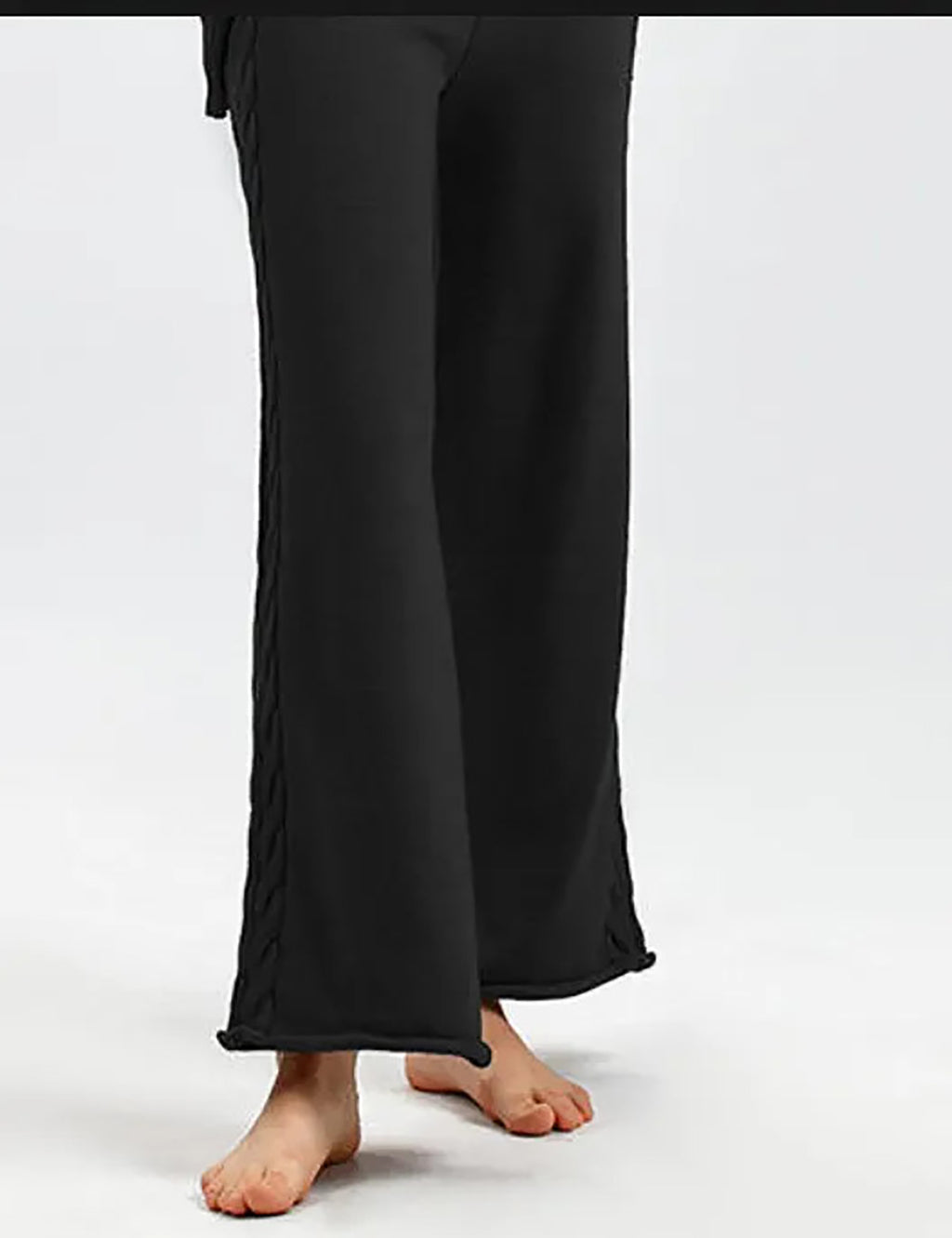 Black knitted wide-leg pants western wear