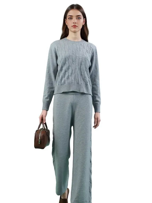 Classic Crop sweater and Wide leg pants