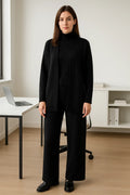 Black 3-piece premium knit co-ord set for women