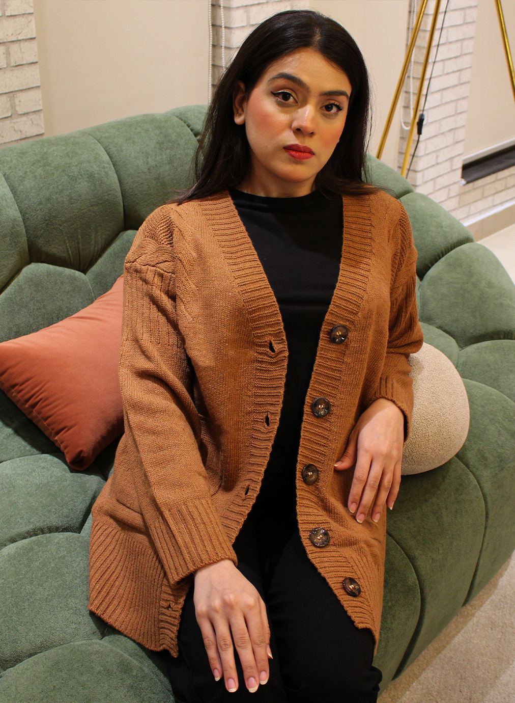 V Neck Vintage Cardigan