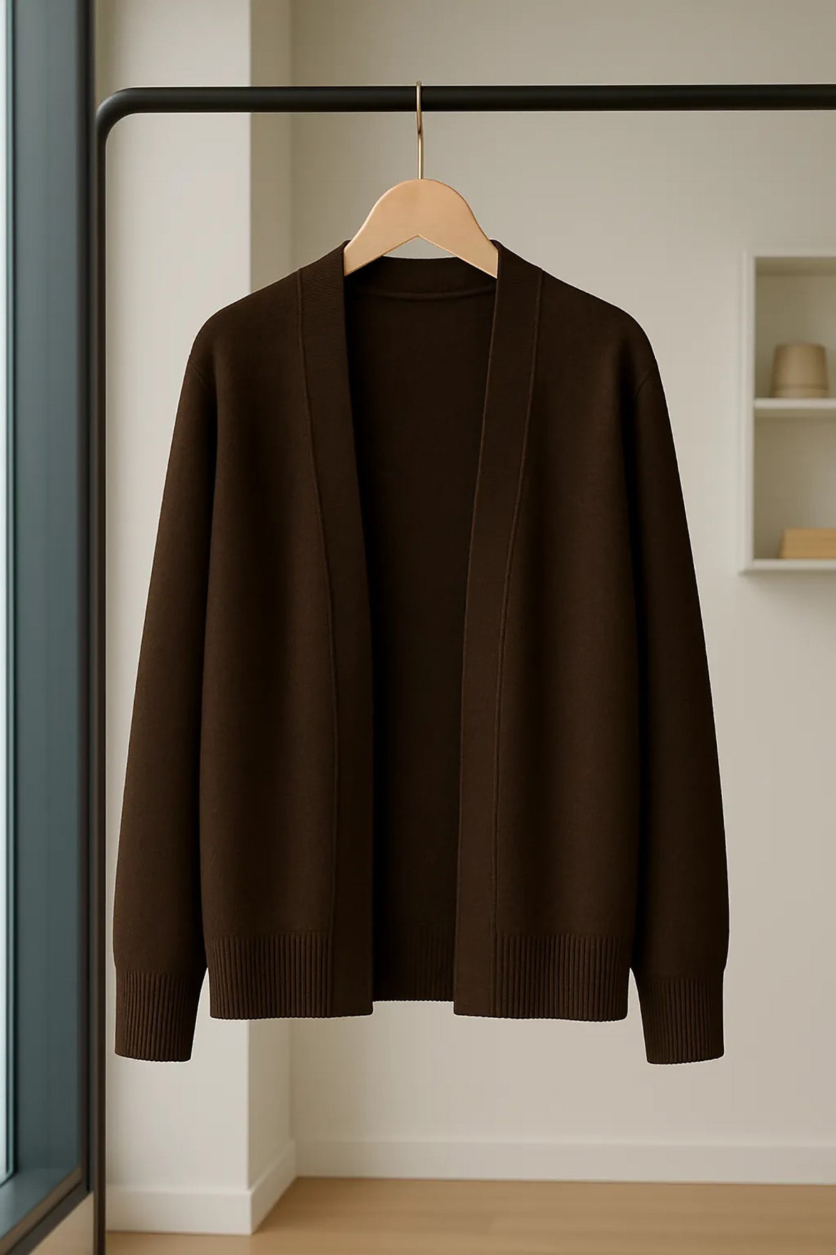 Minimal Knit Open-Front Shrug