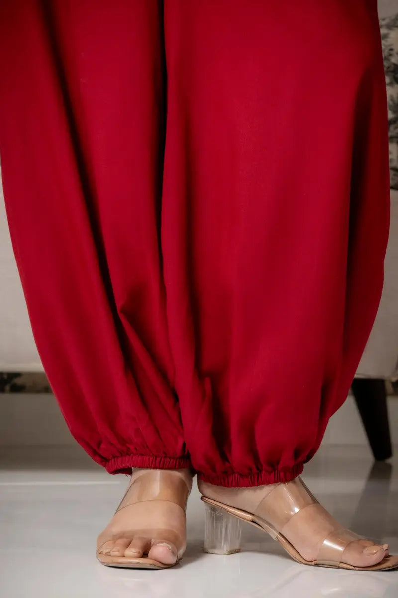 Rouge Co-ord Set wide-leg trousers detail