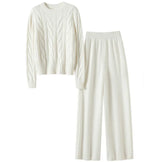 Classic Crop sweater and Wide leg pants