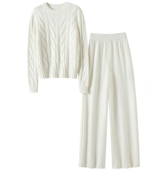 Classic Crop sweater and Wide leg pants