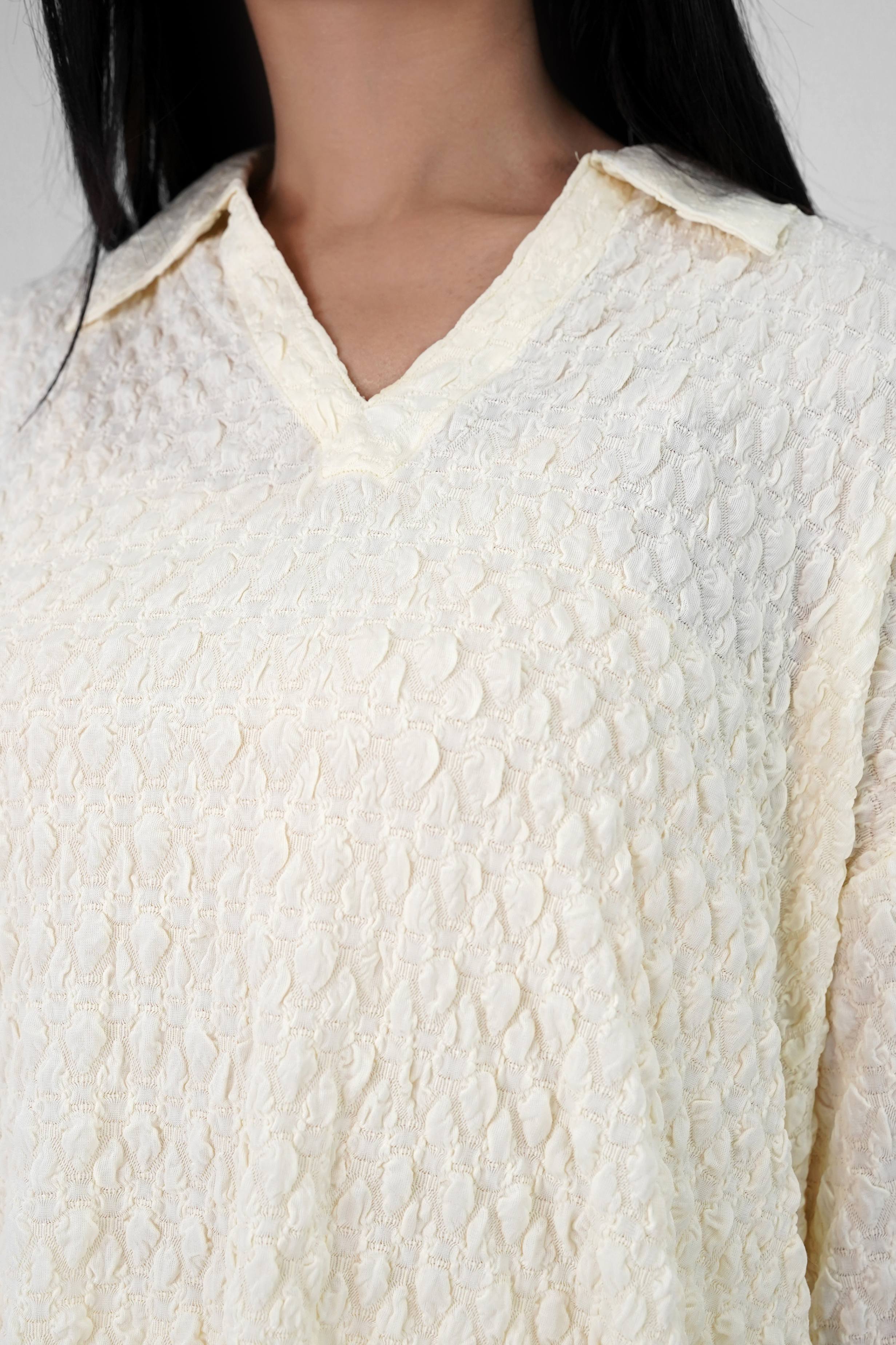 Bubble Crinkle All White Co-Ord Set – Textured Western Wear