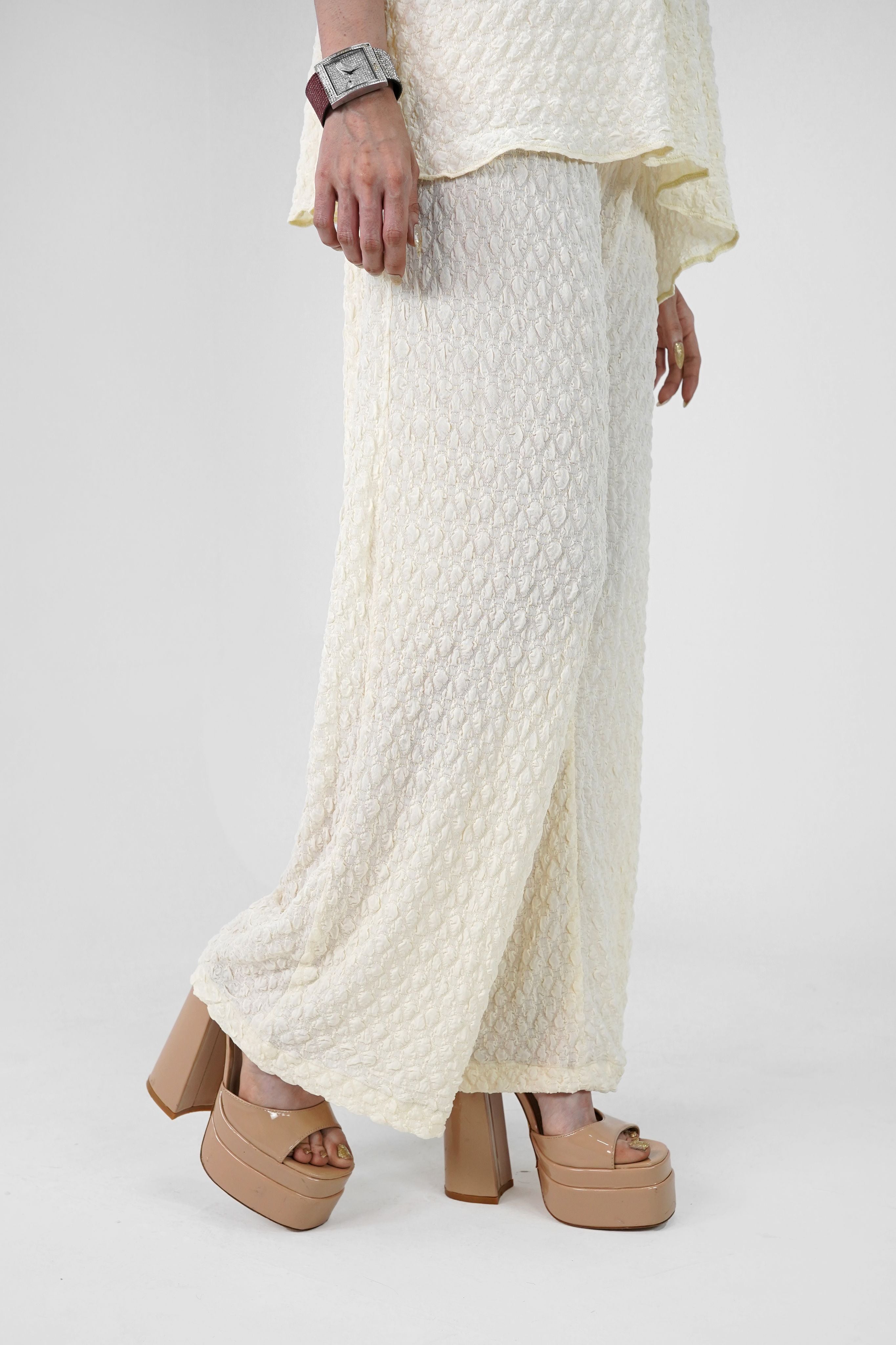 Bubble Crinkle All White Co-Ord Set – Textured Western Wear