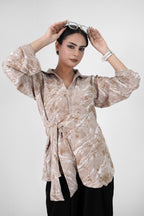 Serene Sand Knot Shirt for women - front view