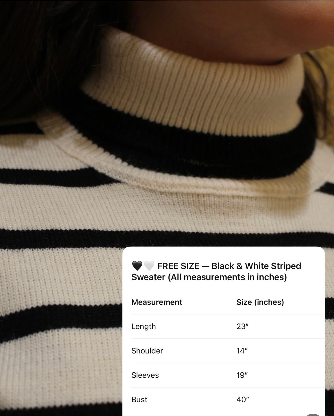 High-Neck Striped Knit Sweater