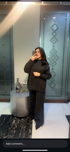 Dark brown turtleneck sweater set western wear