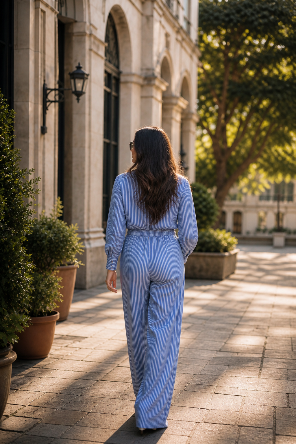 Breezy Blue Striped Jumpsuit