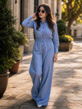 Breezy Blue Striped Jumpsuit