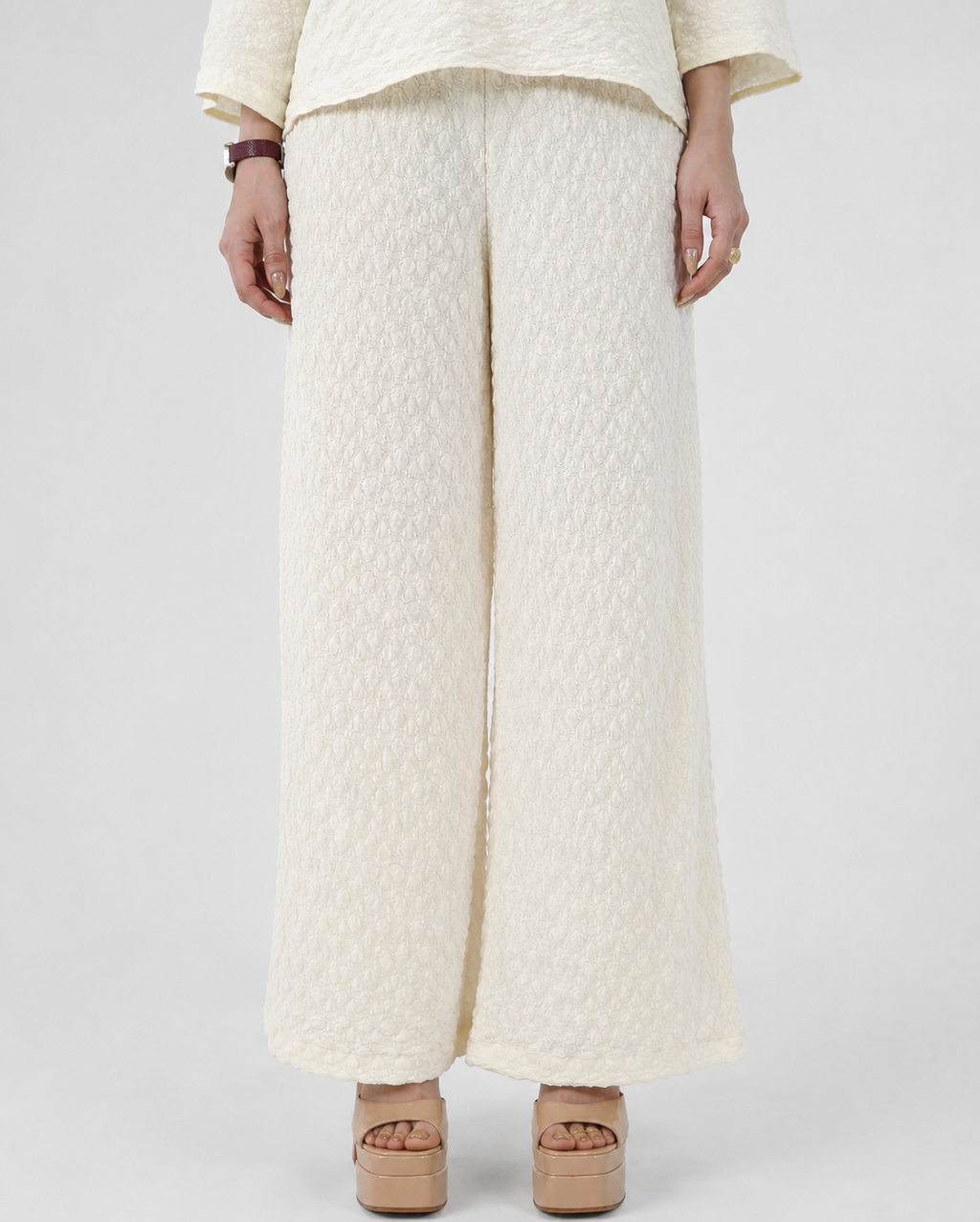 Bubble Crinkle White Pants