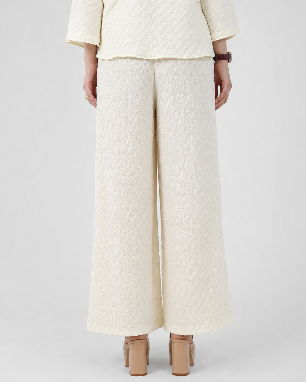 Bubble Crinkle White Pants