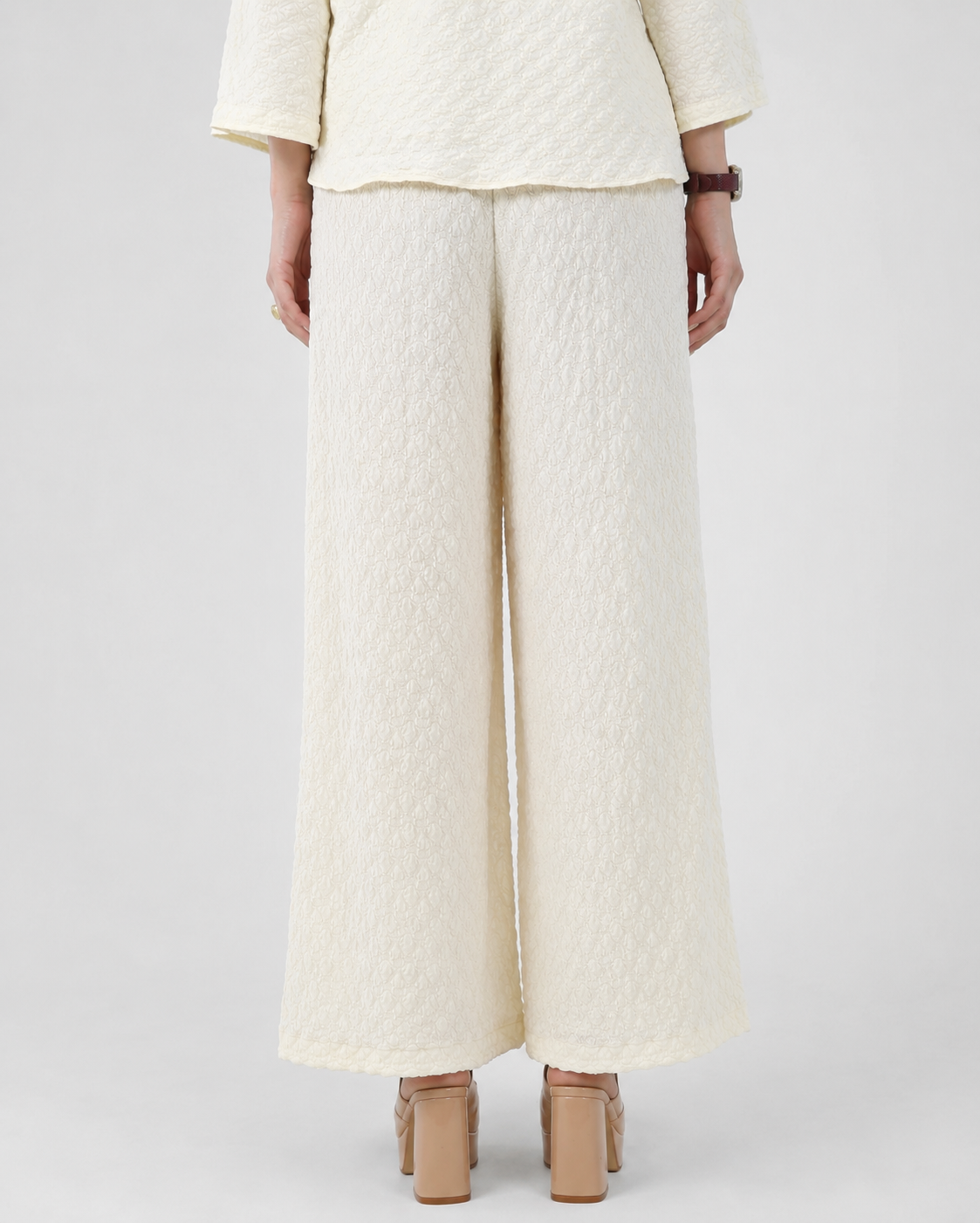Bubble Crinkle White Pants