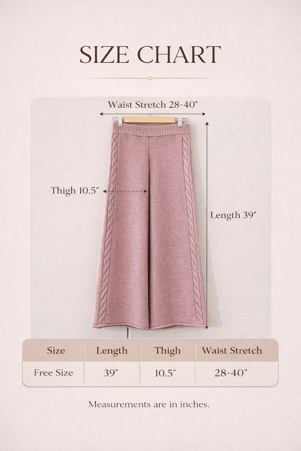 Knitted wide-leg pants fabric detail